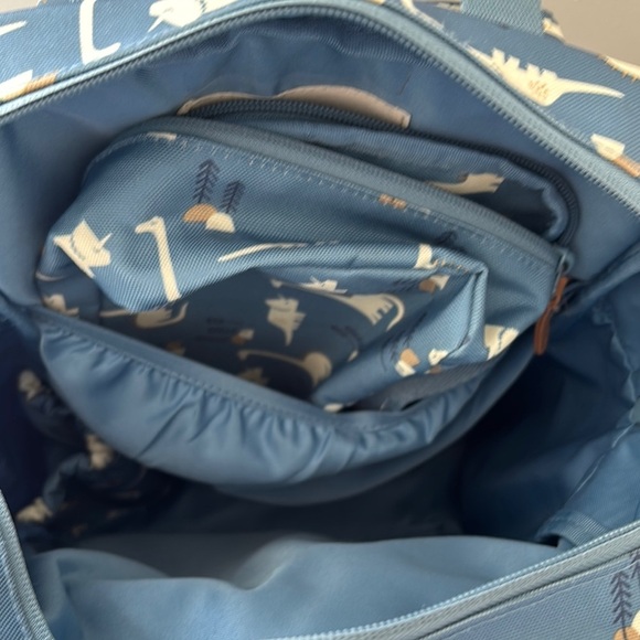 Blue and Brown Swan Print Weekender Bag - Picture 4 of 8